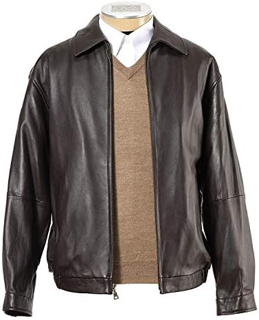 SID Mens Classic Browny Leather Jacket, Bomber Jacket, Classic